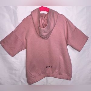 Girls DKNY pink shirt sleeve hoodie size small
